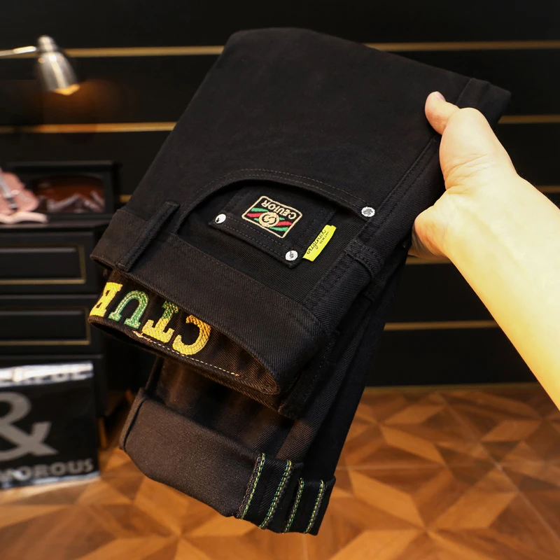 

BBL9918 American style big cow autumn new high-end classic light luxury casual slim fit elastic small straight leg jeans for men