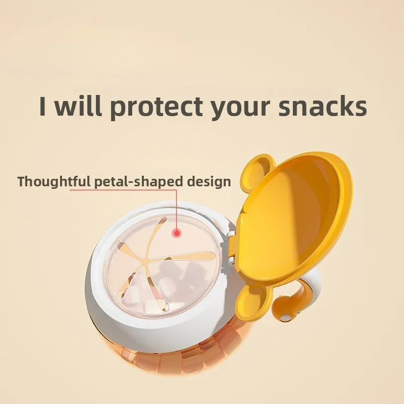 Neues Cartoon-Snackglas aus Kunststoff – tragbarer, luftdichter Tritan-Snacknapf für den Außenbereich, Baby-Futternapf, auslaufsicher, sicher, leicht zu reinigen