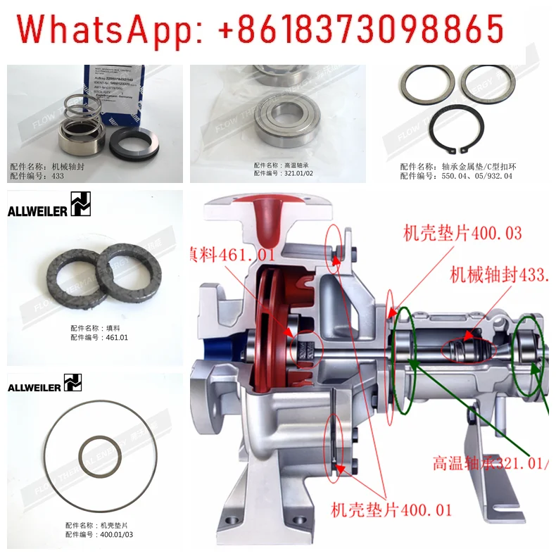 غلاف مضخة الزيت الحراري ALLWEILER NTT/حشية غلاف المضخة 400.01/400.03