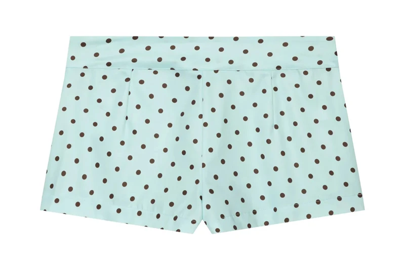 HXAO Damen-Set mit gepunkteten Mini-Shorts und langärmeliger Bluse für den Sommer, niedliche Vintage-Urlaubsoutfits – Detail 10
