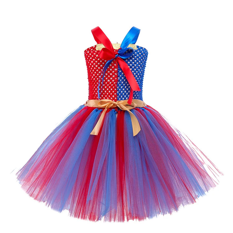 Película el increíble circo Digital Pomni disfraces de Cosplay para niñas, vestido de tutú de princesa, conjunto de guantes, ropa de fiesta de Carnaval de Halloween