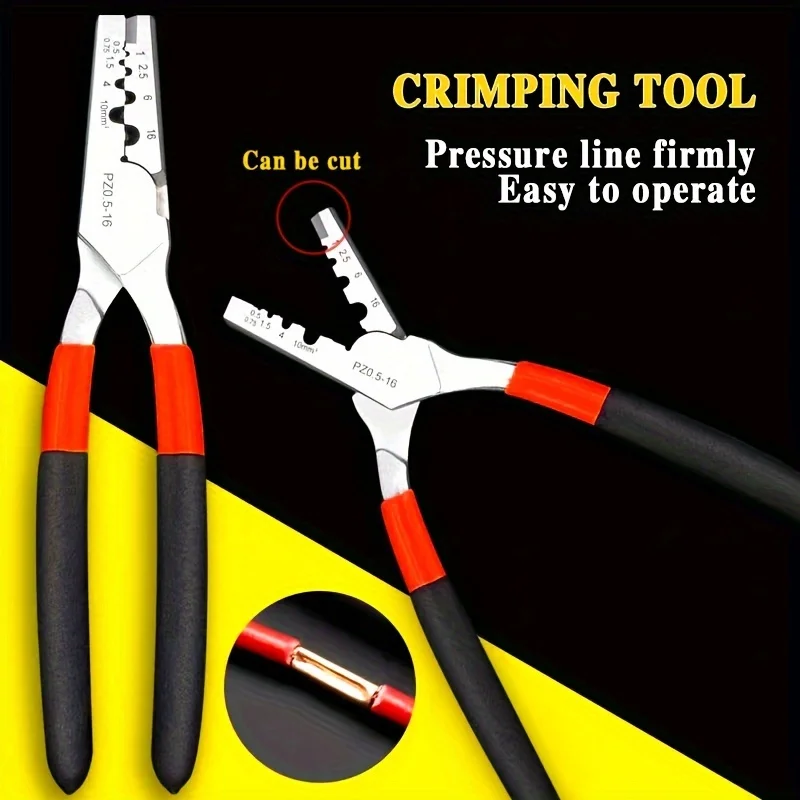 Crimping Pliers, Tubular Terminals, Crimping Of Copper Pipes, Suitable For Electrical Work, Industrial Factory Maintenance