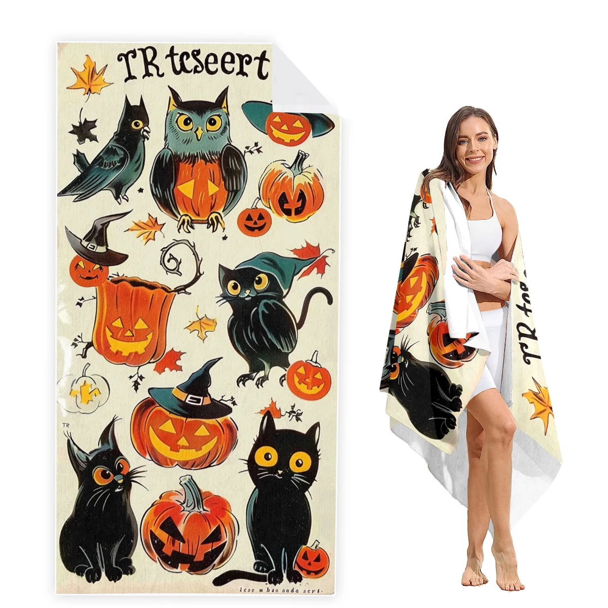 

Hallowmas Beach Towel Oversized, Super Absorbent Sand Free Thick Microfiber Beach Towel,Beach Towels for Kids,Men,Women