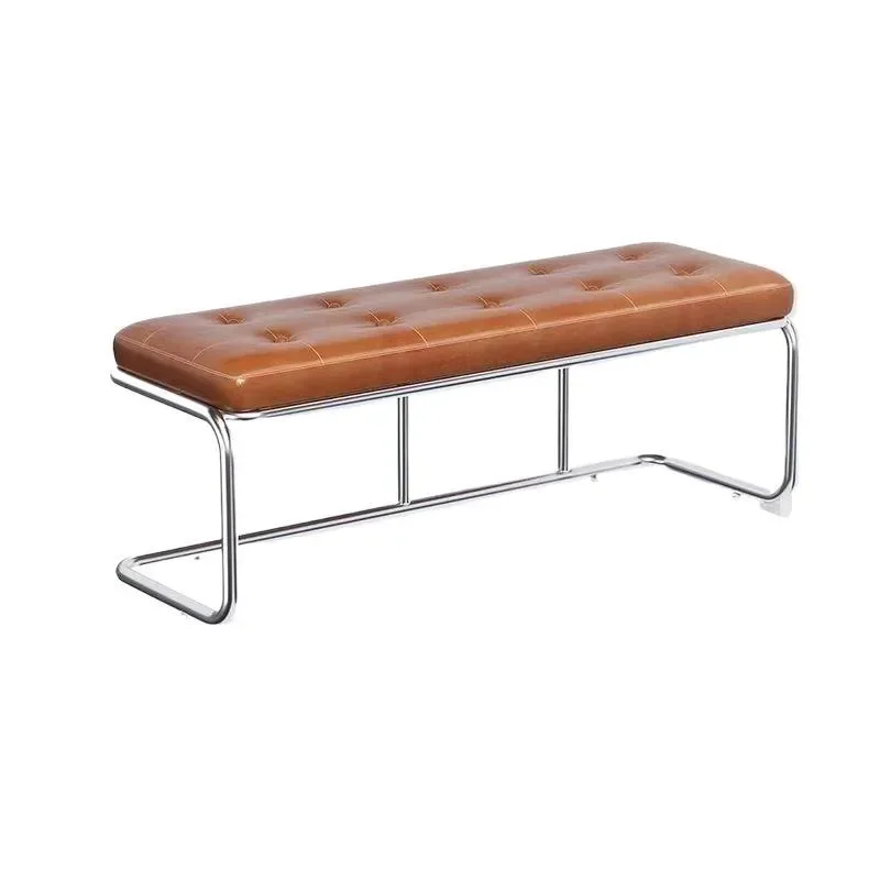 Narrow Entryway Shoe Bench with Storage Mid Century Modern Long Seat for Hallway Bedroom Fitting Room Compact Footrest