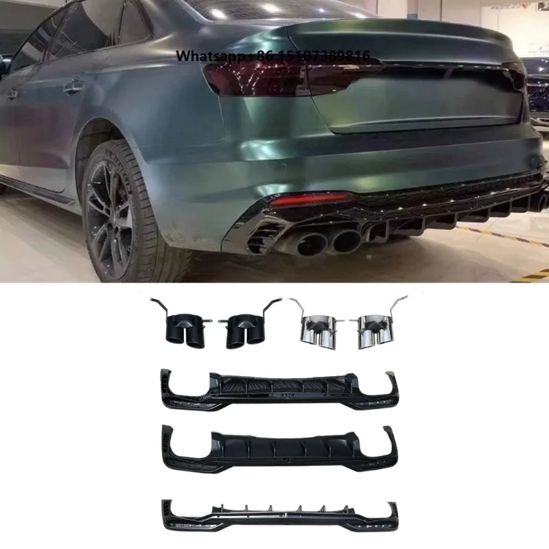 Rear Bumper Lip Diffuser for 2021-2025 A4 S4 Upgrade RS4 Rear Bumper Splitter