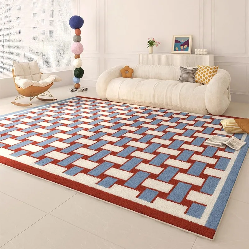 

Dopamine Plaid Living Room Carpet Large Area Sofa Coffee Table Floor Mat Home Decor Washable Bedroom Bedside Soft Rug Ковер 러그