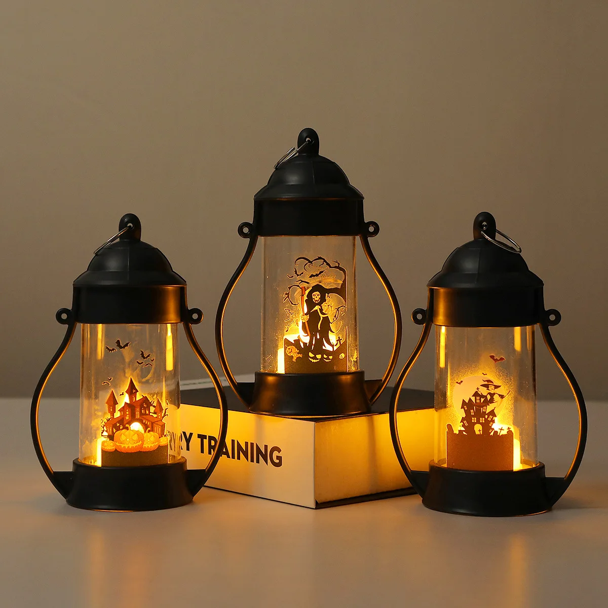 

Halloween Decoration Nightlight Pendant Electronic Candle Pumpkin Lantern Party Desktop Decoration Prop