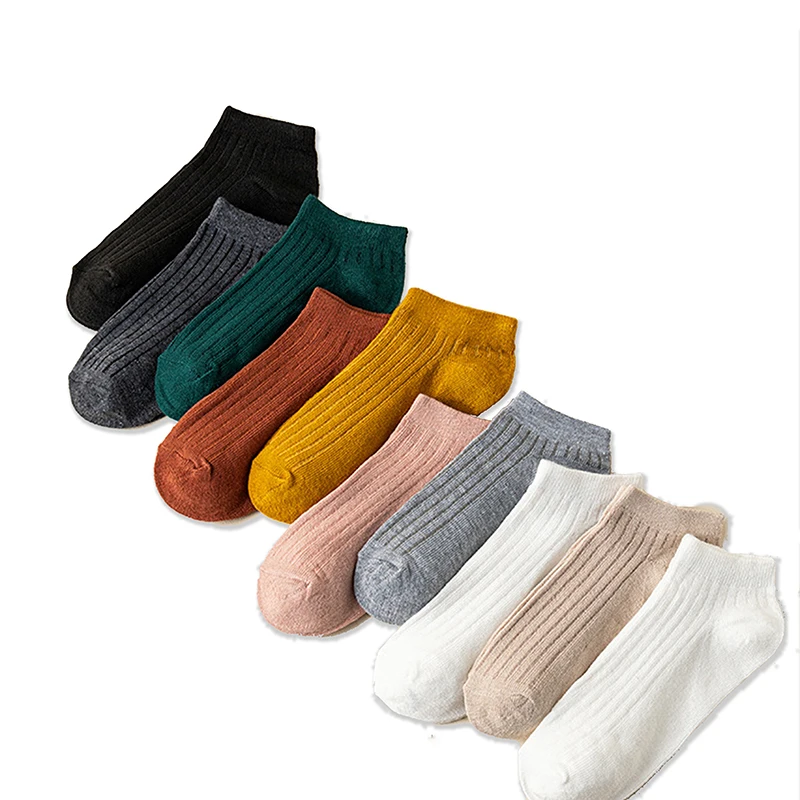 

Носки Короткие Женские однотонные, тонкие спортивные для отдыха, разные цвета, 10 пар, весна-лето