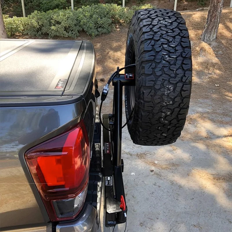 Trailer bar spare tire rack universal square mouth spare tire rack single wheel / double wheel bracket 14-20 inch spare tire rac