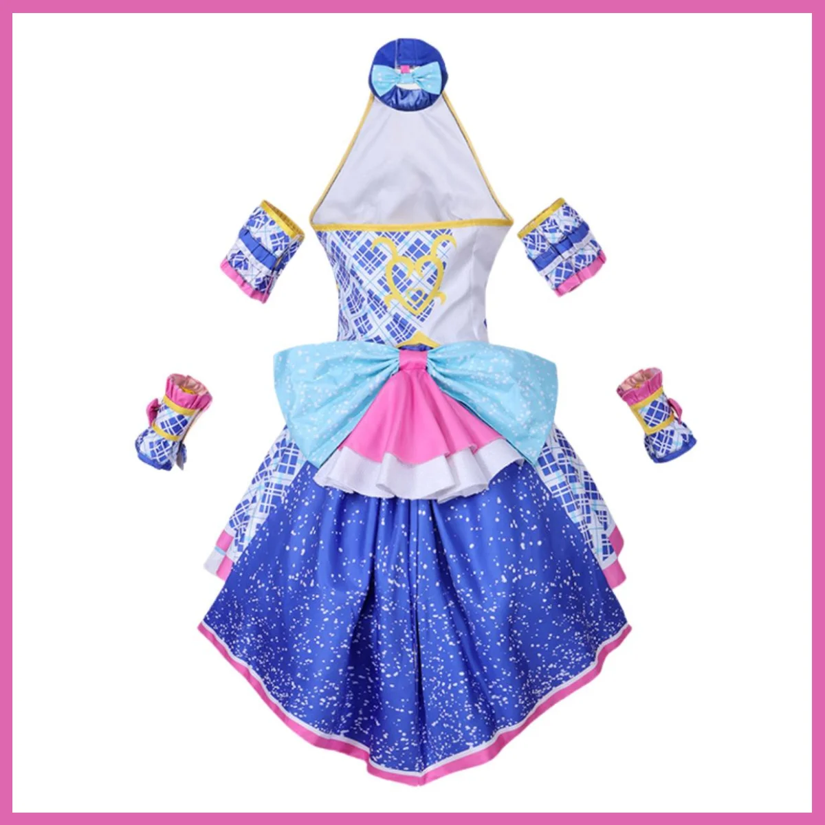 Anime Pripara Manaka Laala Cosplay Costume SoLaMi SMILE Wig Blue White Color Dress Lolita Skirt Woman Sexy Lovely Christmas Suit