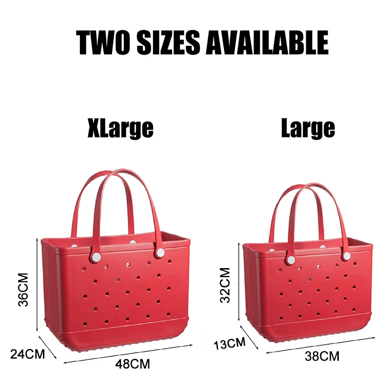 Large Size Beach Bags Women Silicon Beach Tote with Portable Travel Bag Washable Waterproof Sandproof Shopping Storage Basket