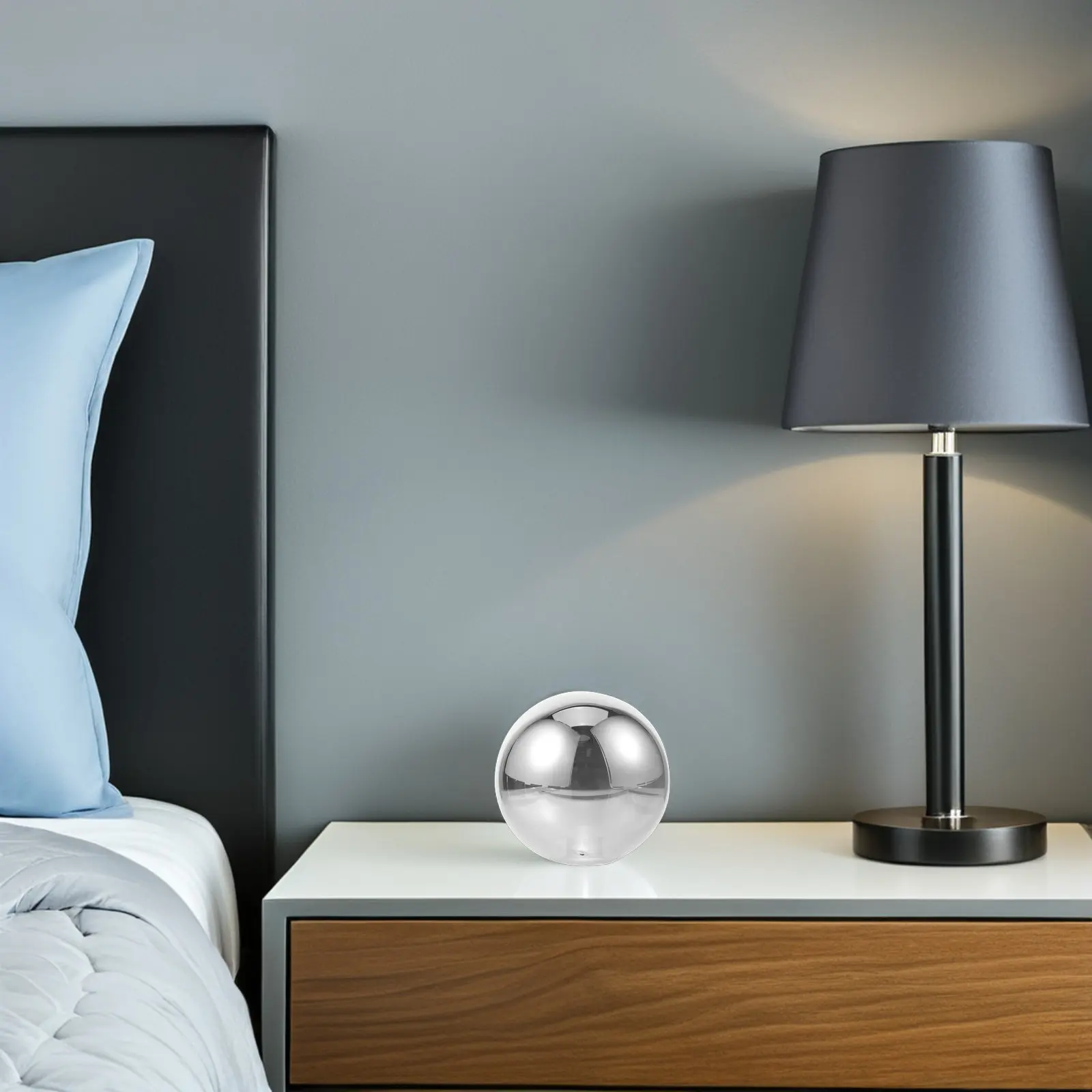 

2Pcs Round Smoky Glass Globe Lamp Shade Replacement Electroplated Grey Ball Lampshade for G9 Bulbs Pendant Light Fixture Bedroom