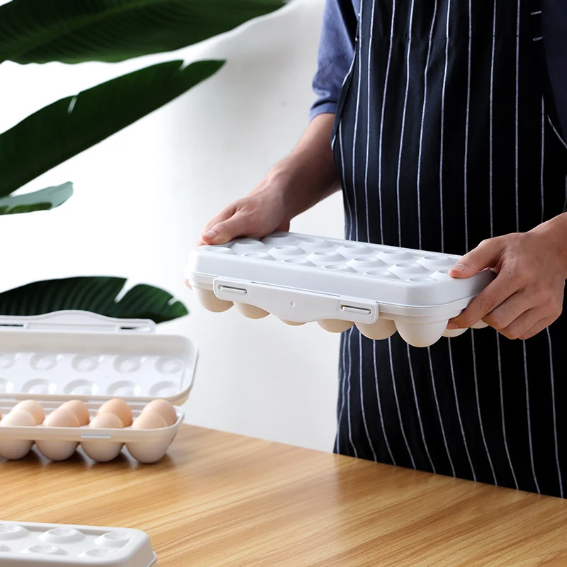 12 Grid Egg Storage Box Shockproof Egg Holder Kitchen Eggs Carrier Protection Box For Refrigerator Camping Picnic Hiking Travel