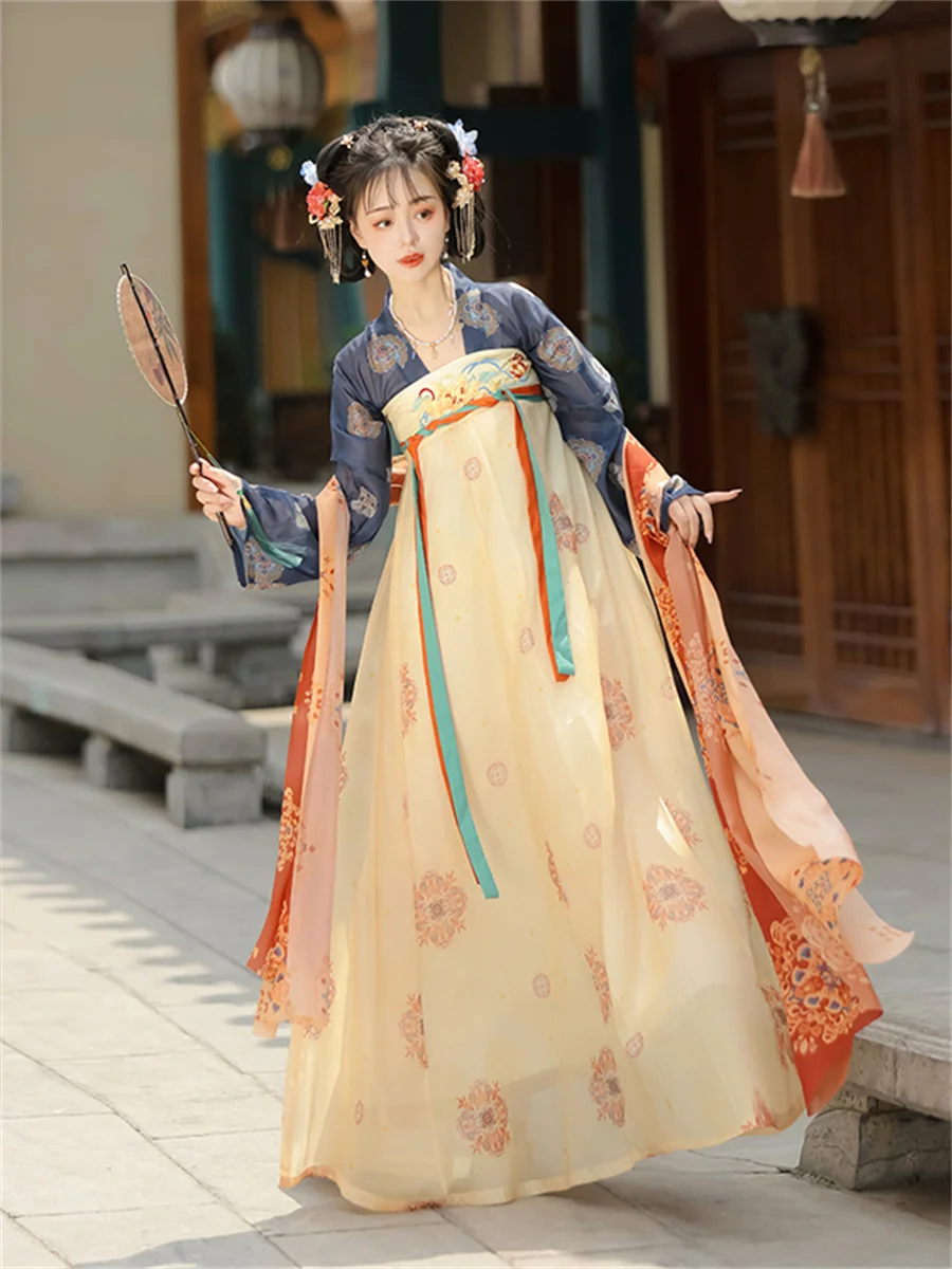 Hanfu Women Chinese Dance Qing Dynasty Costumes Ancient Hanfu Chinese Traditional Dress Stage Fairy Performance Costume