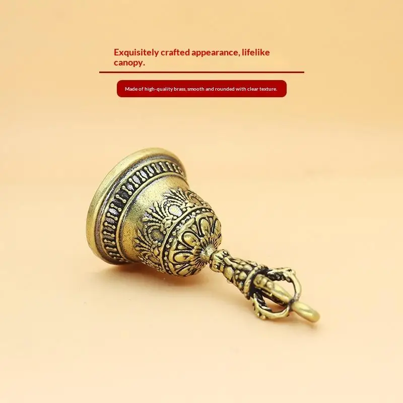 New Vintage Solid Brass Bell With Intricate Carved Details And Crisp Sound Perfect For Meditation Home Altar Spiritual Practices
