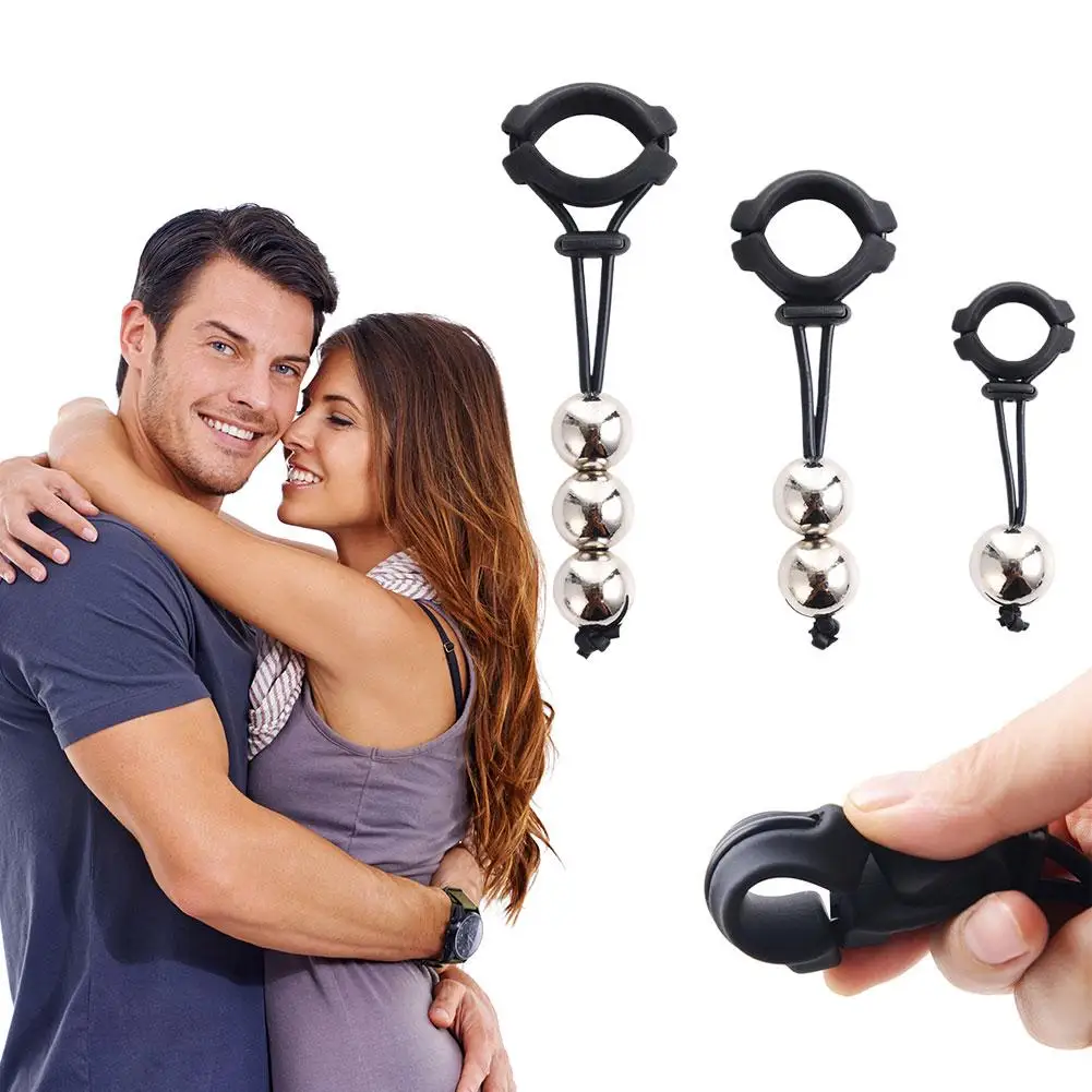 Cincin Penis Penahan Beban untuk Pria Senam Penis Latihan Daya Tahan Perangkat Masturbasi Kelenjar Produk Seksual Mainan Seks