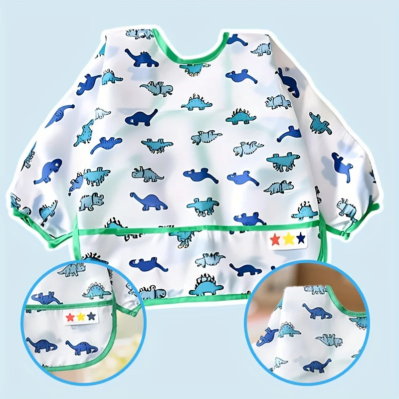 子供用長袖よだれかけ、赤ちゃん用ソフト授乳よだれかけ、男の子と女の子、幼児の歩行練習用スモックペイントドレス、子供用