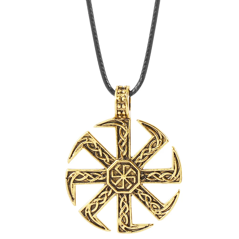 Necklace for Men Pirate Rune Alloy Man's Chain Accessories Golden Unisex Jewelry