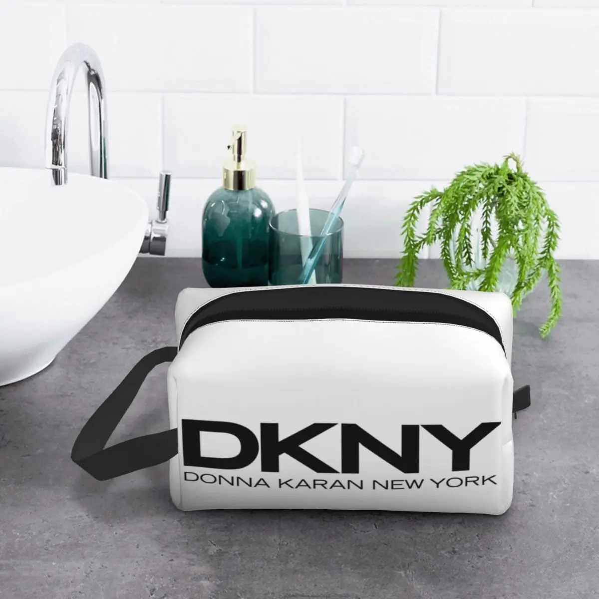 DKNYs Leather Makeup Bag Trendy Stuff Woman Cosmetic Bag Unique Design