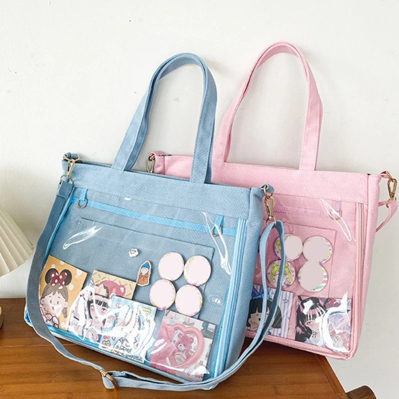 Japanese Harajuku Ita Bag for Women Transparent Pocket Itabag High School Girls Uniform JK Crossbody Shoulder Bag