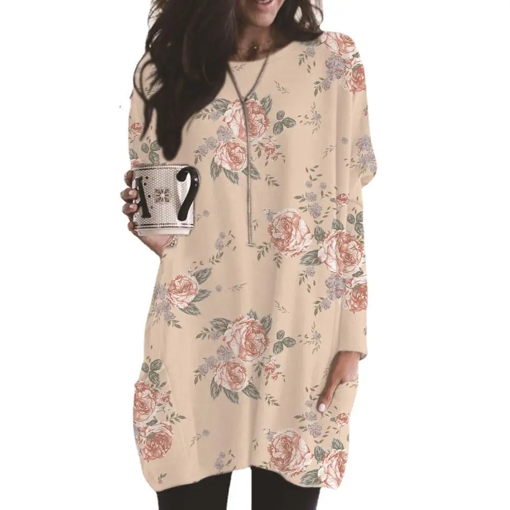 Femmes moderne Sle Long Sve imprimé T-shirt coton tricoté haut basique Urban Faion Thiened coton 00% saison de printemps