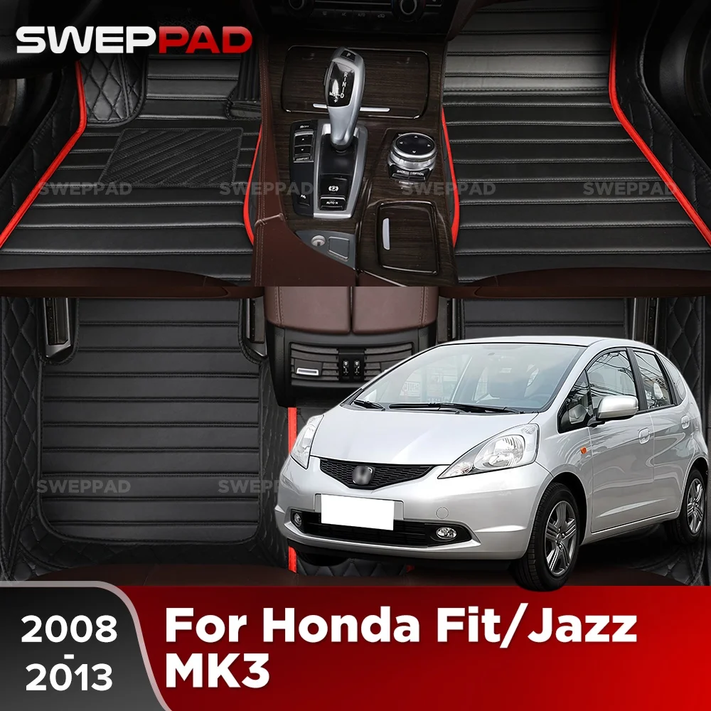 For Honda Fit/Jazz MK3 2008-2013 12 11 10 09 Car Floor Mats All Weather Carpet Cover Floor Liners Interior Protector Accessories
