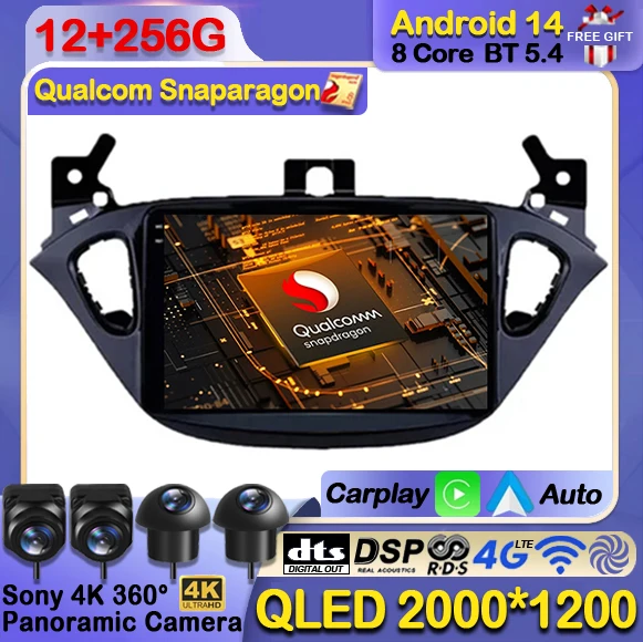 

Android 14 Wireless CarPlay Auto For Opel Corsa E 2015 2016 2017 2018 2019 Car Radio Multimedia Video Player GPS NAVI 4G WIFI BT