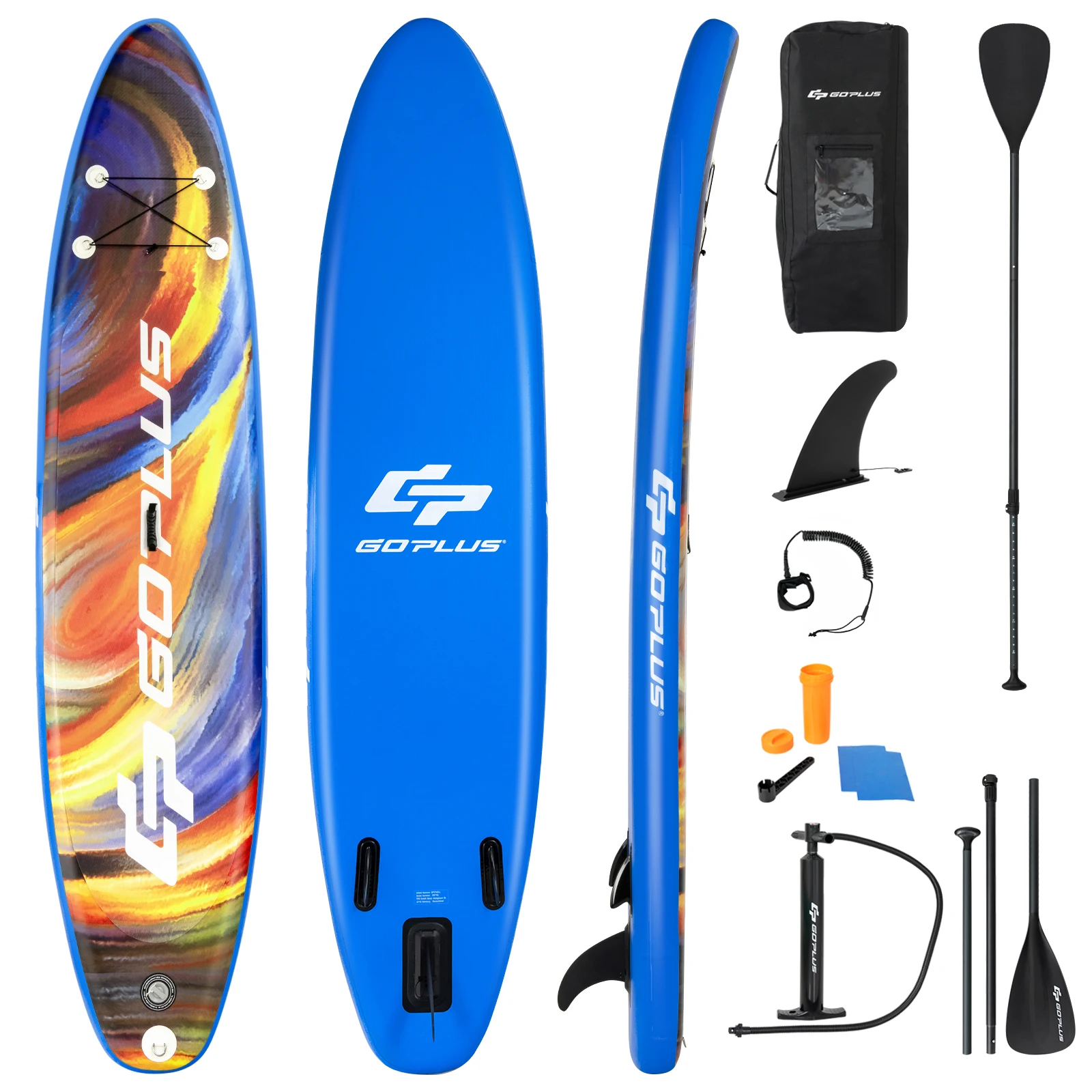 11' Inflatable Stand Up Paddle Board SUP Surfboard W/Pump Aluminum Paddle