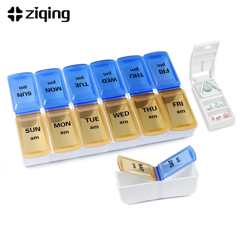 14/28 Grids 7 Days Weekly Pill Case Medicine Tablet Dispenser Organizer Pill Box Splitters Pill Storage Organizer Container