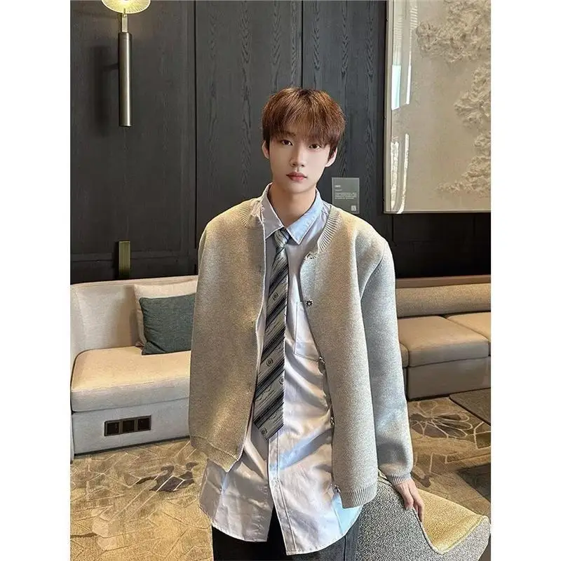 

Осень-зима, корейский дизайн, вязаный кардиган с лепестками и пуговицами, повседневный теплый универсальный свитер для отдыха, модель M