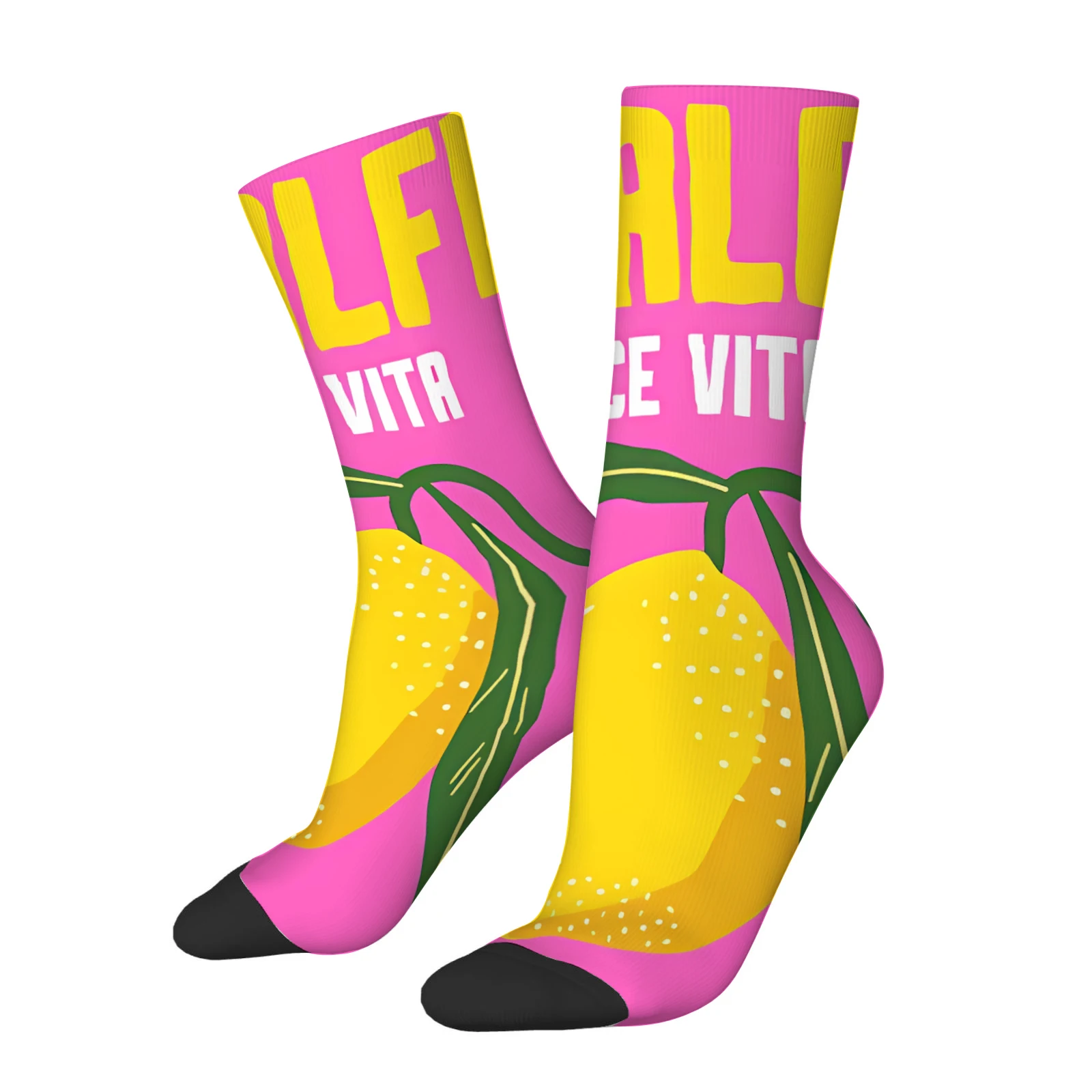 1 pair of Men's colorful building block pattern mid-calf socks, novelty/casual hats, comfortable polyester fiber.