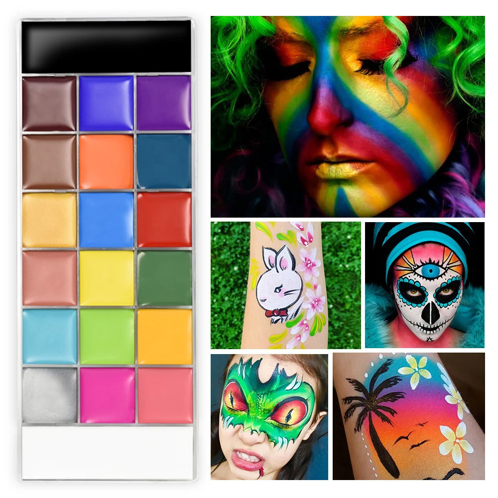 20 Colors Face Body Oil Painting Paint Pigment,Tattoo Painting Art Cosplay Party Non Toxic Safe Face and Body Paint Palette set