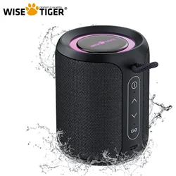 WISETIGER P1S 15W Mini Portable Sound Box IPX7 Waterproof Outdoor Speaker Bass Boost TWS Dual Pairing BT5.3 Wireless Speaker