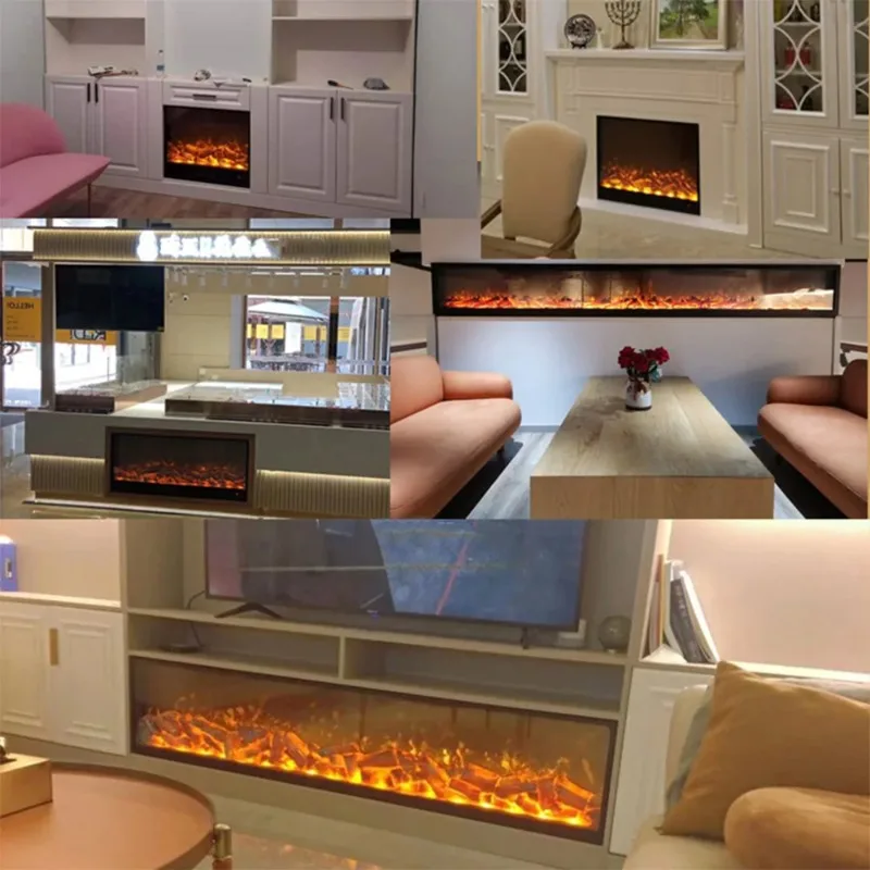 Artificial Fireplace Home American Fireplace Simulated Flame Embedded Decorative Electric Fireplace