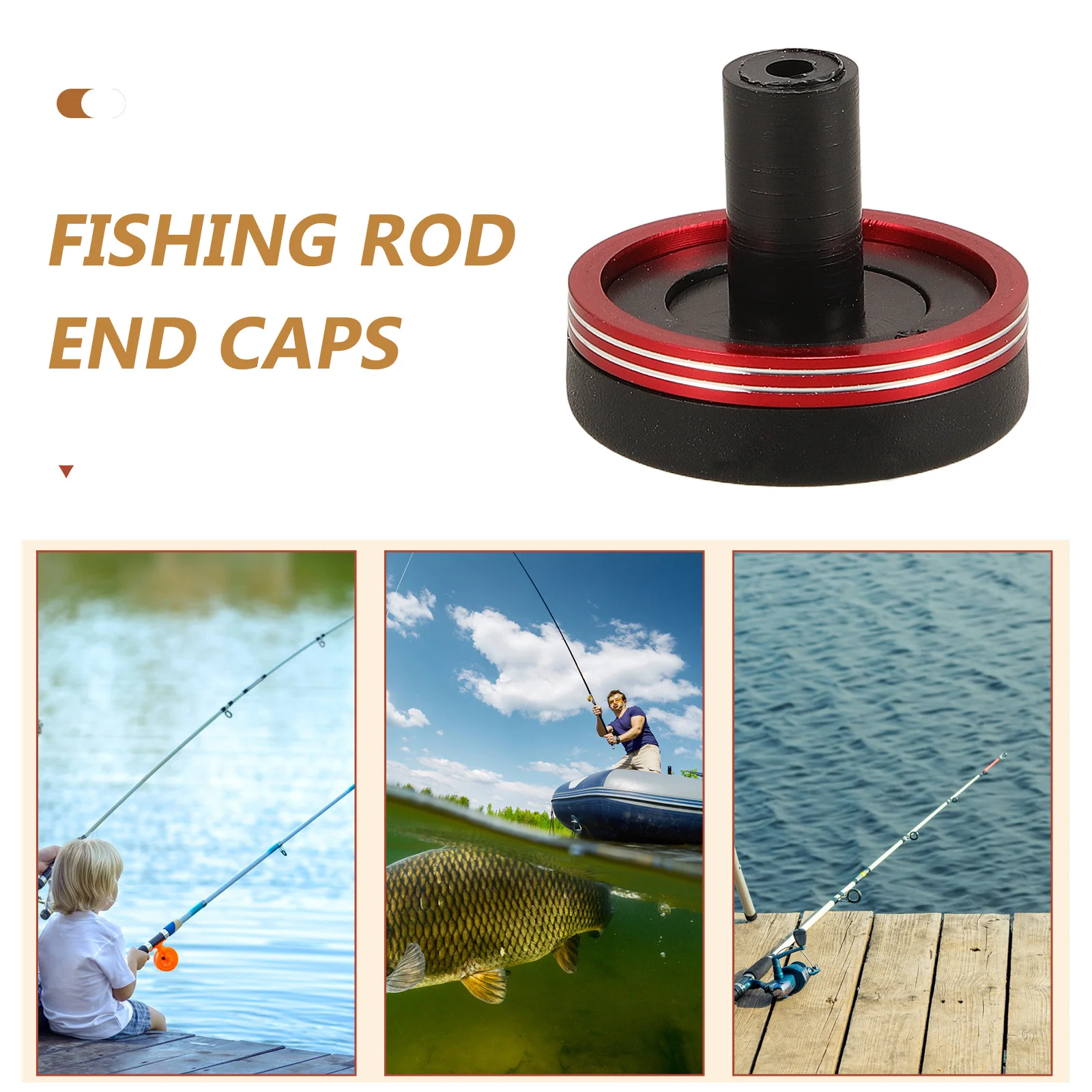 

Fishing Rod End Stopper Aluminium Caps Durable Set Protector for Rods Casting Baitcasting Fishing Pole End Plugs