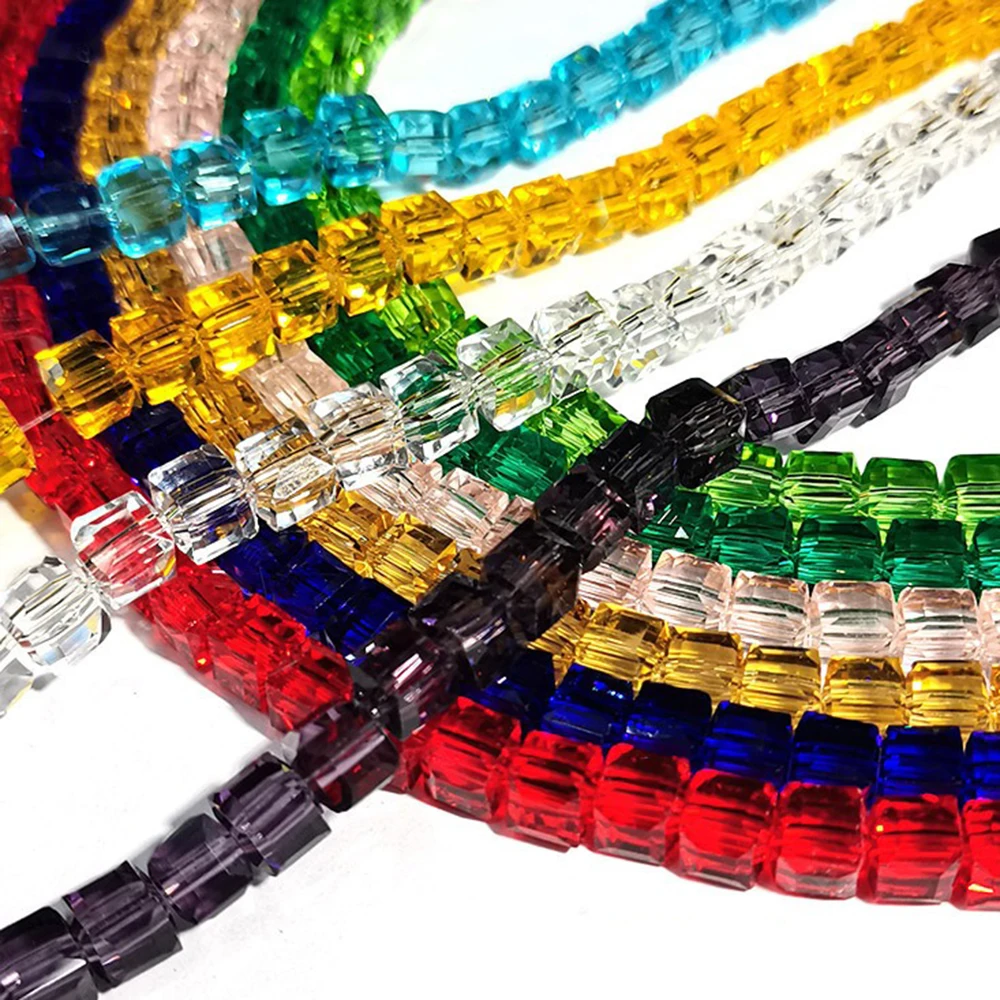 4mm 6mm 8mm 1Strand Faceted Cube Round Loose Beads For Making Jewelry DIY Craft Accessories Necklace Bracelet Mikubeads image 2