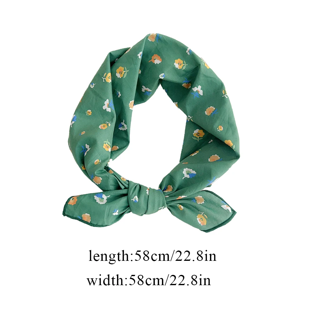 Handkerchief Fashion Headscarf Hijabs Women Sunscreen Headscarf  Small Shawl Neckerchief DIY Headband Hair Scarves Floral Print