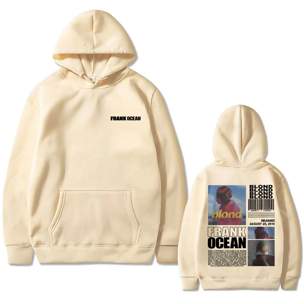 Rapper Frank Hoodie kebesaran Hoodie Ocean Hip Hop Hoodie Blond Album kaus grafis Pria Wanita kasual ukuran besar pakaian jalanan