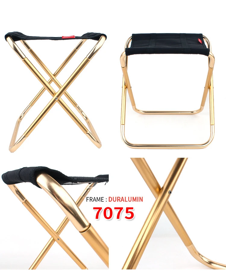 KOKSRY Taburete Portátil, 13.8 Pulgadas De Alto Y 1.32 Libras Silla Plegable Pequeña, Taburete Plegable Compacto Telescópico Con Bolsa De Transporte Para Acampar, Senderismo, Concierto Al Aire Libre
