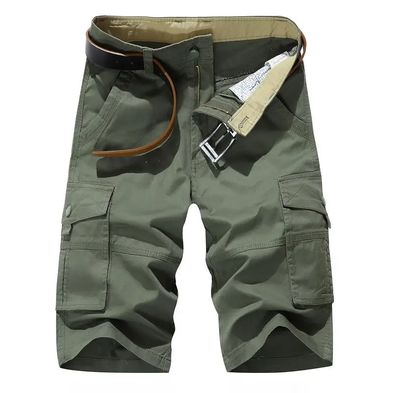 Summer Cargo Shorts Plus Size 40 Men\'s Thin Loose Multi-pocket Five-point Medium Pants Cotton Casual Camouflage Short Bottoms