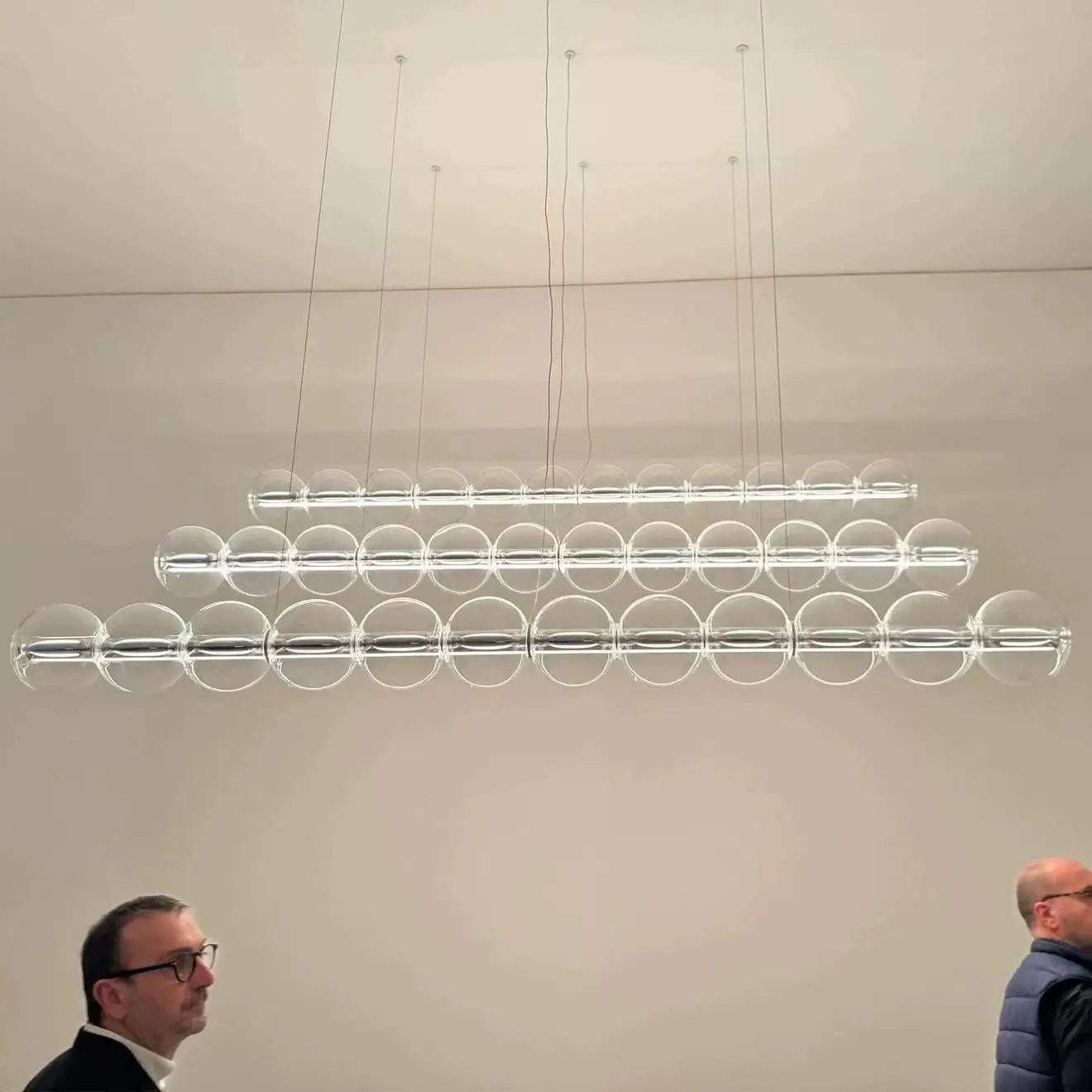 Italian Glass Bubble Pendant Light Dining Room Table Luce Sferica Glass Linear Lights Chandelier for Kitchen Island Bar Counter