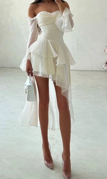 

Dress 2025 Fashion Latest Hot Women's Summer New Style Temperament Design Sense One Shoulder Strapless Irregular Slimming Dress