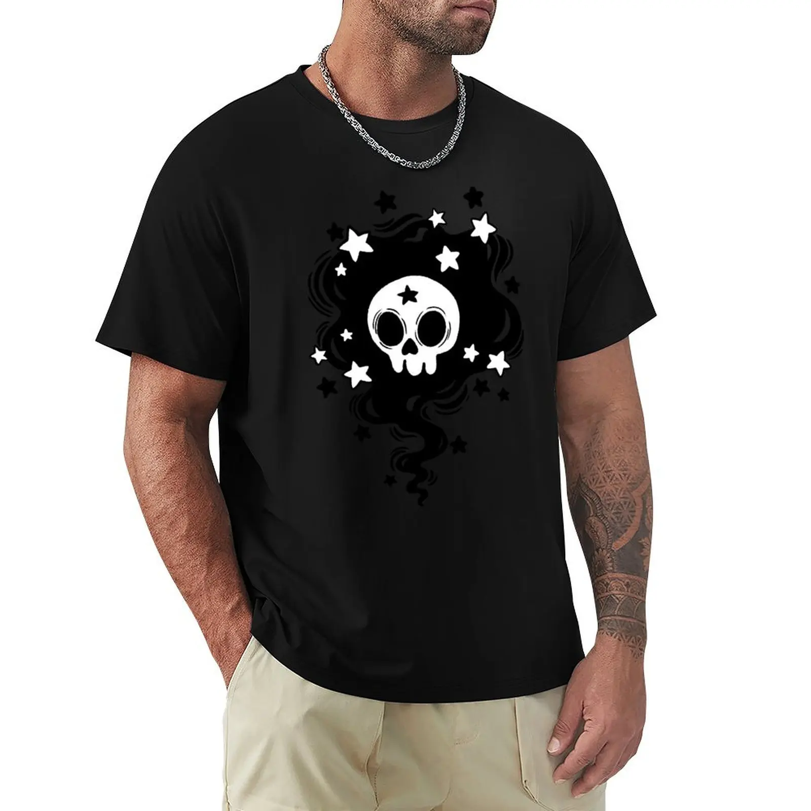 Skull Black Magic Swirl T-Shirt anime tshirt funnys custom t shirt animal prinfor boys tee shirts for men