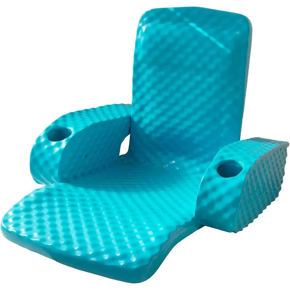

olding Baja Chair oam Swimming Pool loat, Portable Super Sot loating Lounger with 2 Cup Holders or Beach entials