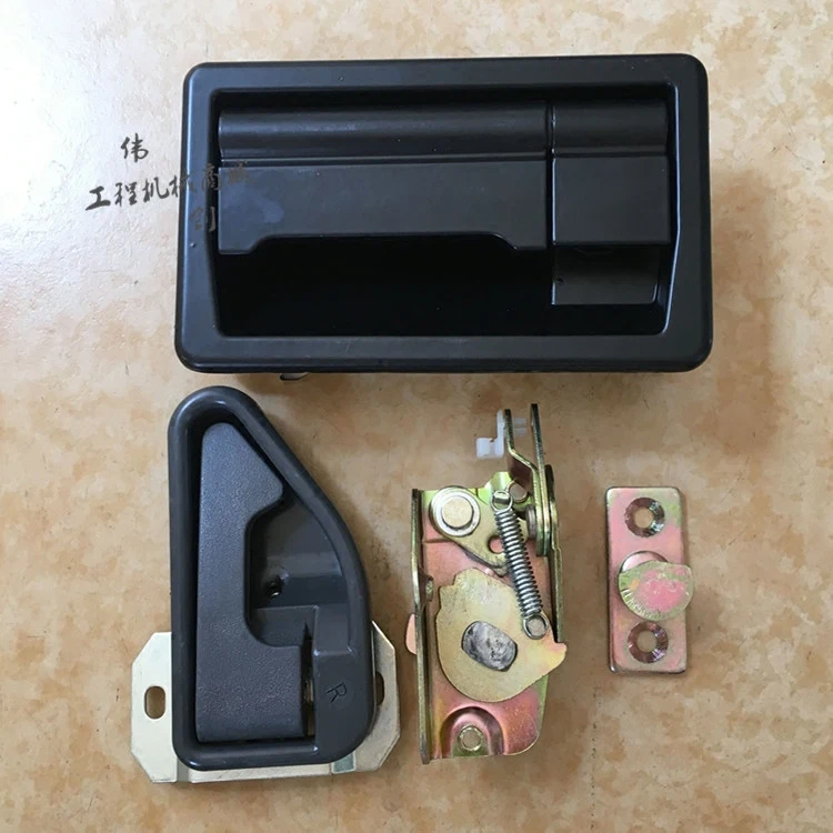 

For excavator Yuchai YC60--6-7-8 cab door lock assembly outer handle inner handle lock block lock accessories