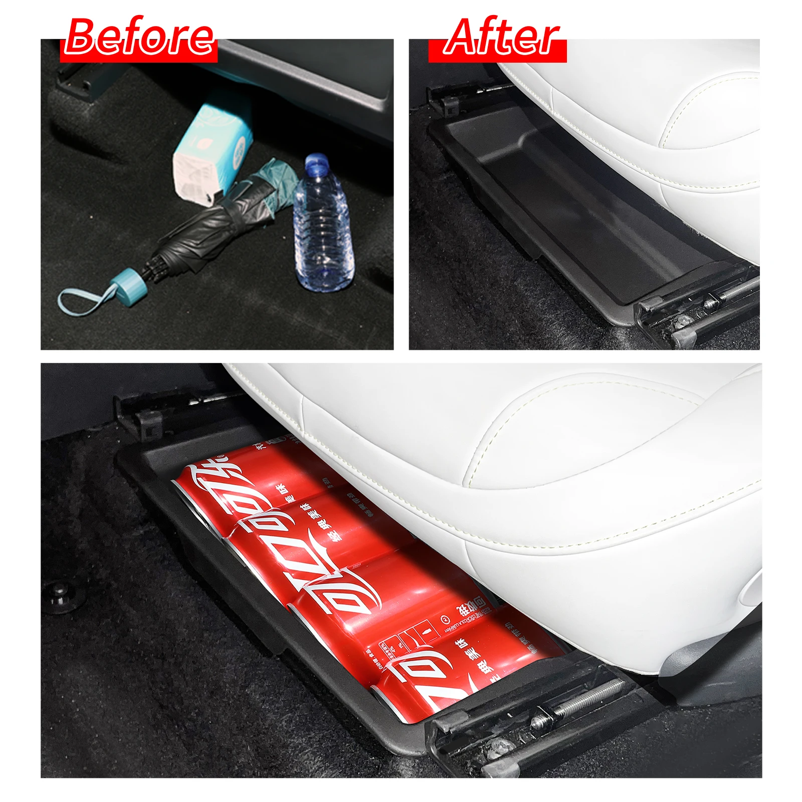 LUCKEASY für Xpeng G6 2023 2024 Untersitz-Aufbewahrungsbox Auto-Zubehör Schubladenartiger Organizer Vordersitz-Untersitzbox – Detail 4