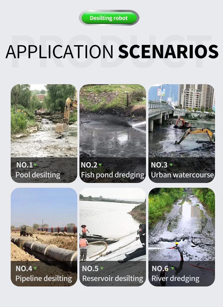 Remote Control Dredging Robot Submarine Silt Removal Machine for Waterway
