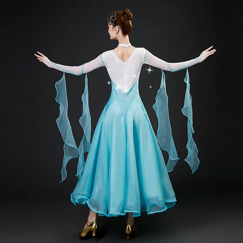 2022 Newest Women Ballroom Dance Dress Waltz Adult Modern Ball Costumes Tango Rumba Costumes 0912