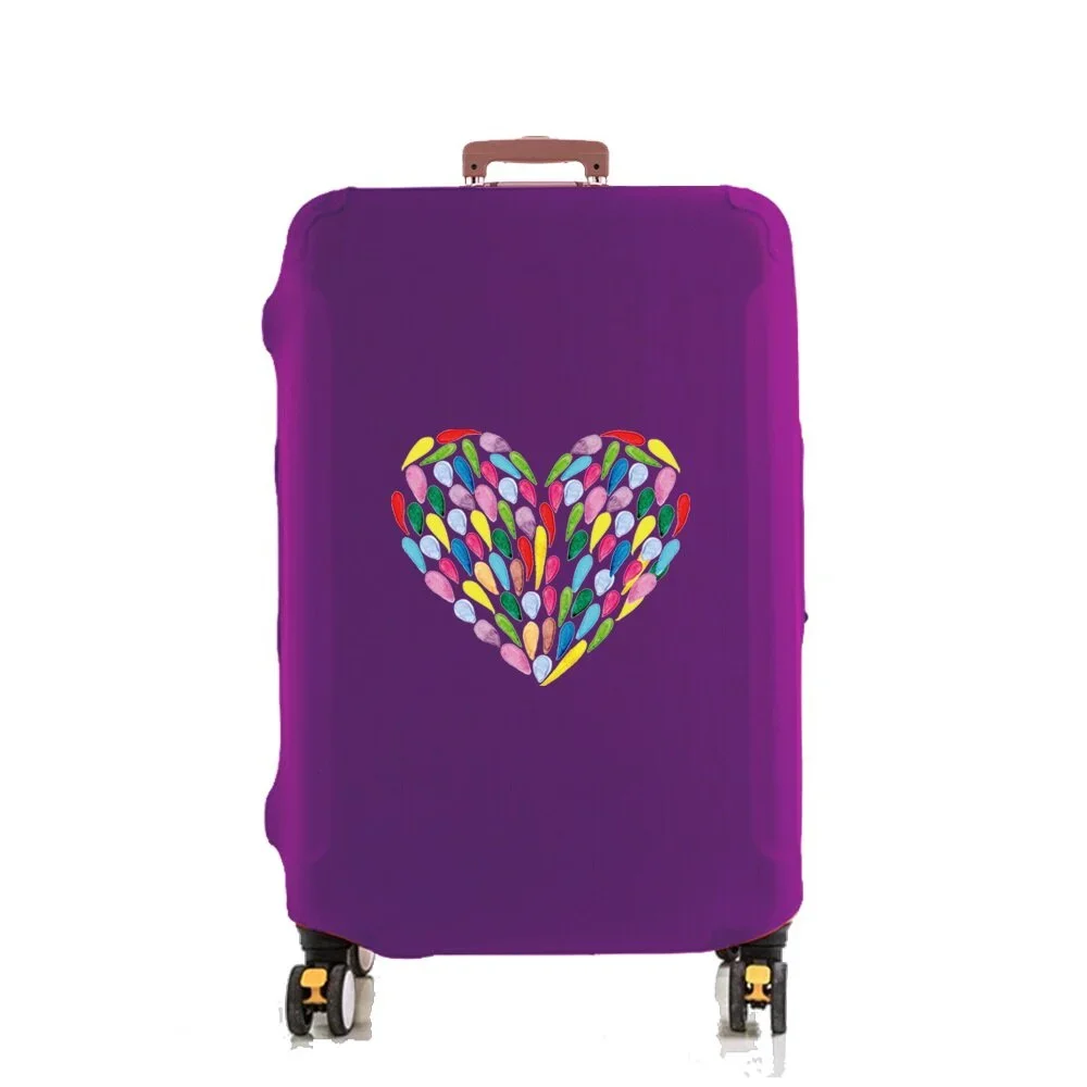 Elastic Luggage Cover Colorful Teardrop Heart Print Suitcase Protector Dustproof Anti Scratch For 18 32 Inch Travel Case