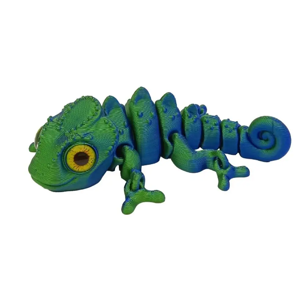 Multi-joint 3D Printing Lizard Simulation Eyes Desktop Ornament Lizard Figures Model Multi-color Gradient
